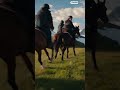 We are riding horses