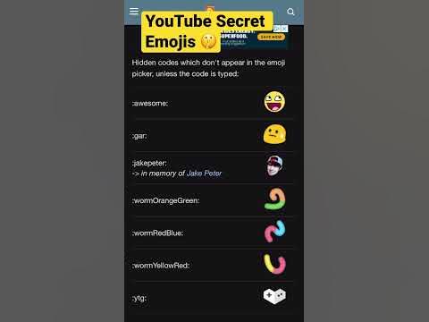 🤫 YouTube Secret Emojis 🤫 #youtube #emoji - YouTube