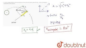 A particle is moving in a circular orbit when a constant tangential acceleration. After