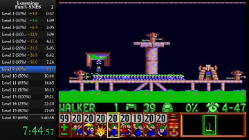 Lemmings Speedrun - Fun% on SNES (1:13:58)