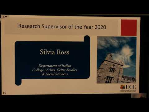 UCC Staff Achievement Awards, 2020: Research Supervisor of the Year