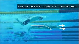 CAELEB DRESSEL Analysis 100 METER FLY WINS GOLD SETS RECORD | TOKYO 2020 OLYMPICS