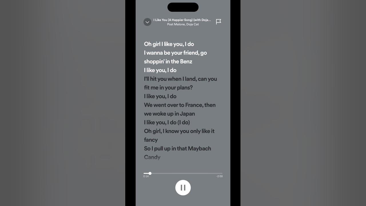I like you- post malone ft. Doja Cat cred spotify
