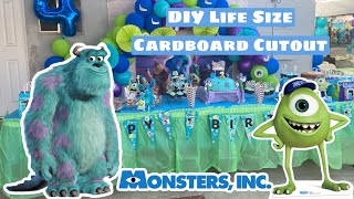 DIY Monsters Inc Sulley and Mike Life Size Cardboard Cutouts I Birthday Party Decoration