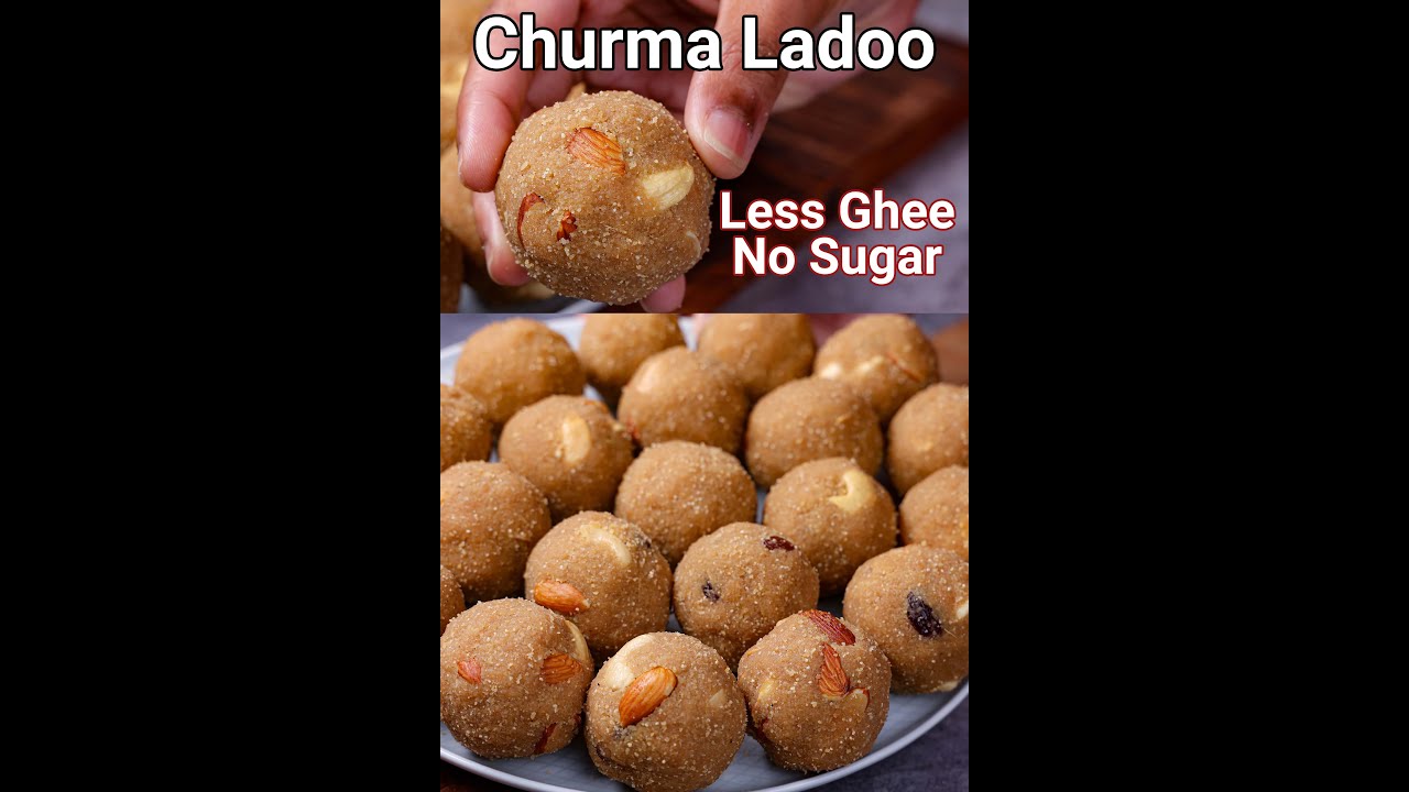 No Sugar Churma Ladoo - Authentic & Healthy Gujarati Laddu Recipe #ytshorts #shorts