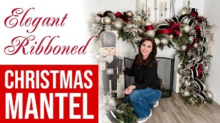 Christmas MANTEL Tutorial | Elegant RIBBONED Mantel!!!