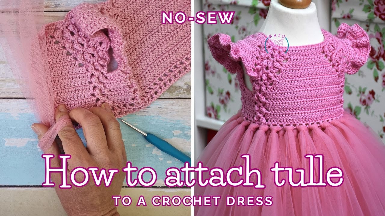 🎀 How to Attach Tulle to a Crochet Dress (NO SEW Method)