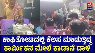 Elephant Attack ಕಫತಟದಲಲ ಕಲಸ ಮಡತತದದ ಕರಮಕನ ಮಲ ಕಡನ ದಳ News Malnad