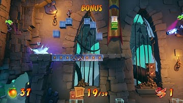 Crash Bandicoot 4: Cortex Island - Cortex Castle - Bonus Level, All Boxes 100% Complete