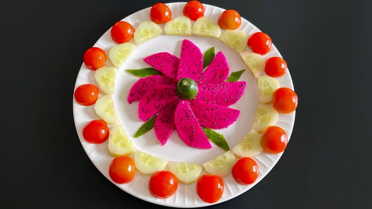 Beautiful Fruits Decoration Idea / Dragon Fruit Flower Decoration