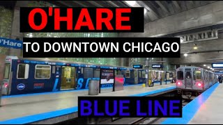 Riding the Chicago Train - From O'Hare to Downtown Chicago ( Blue Line)