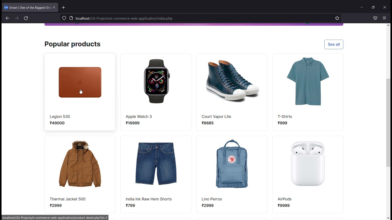 MyE-Commerce WebApplication The project is to create