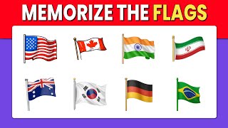 Memory Test 🧠 | Remember the Positions of Flags 🇺🇸🇮🇳🇨🇦 | Can You Recall Them? screenshot 5