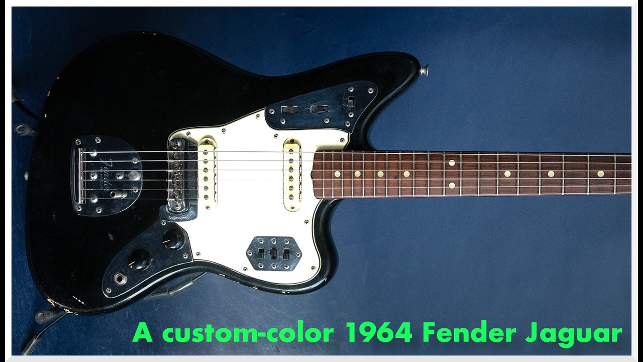 Fender Jaguar ブラック ストライプデザイン A custom-color 1964 Fender Jaguar - YouTube