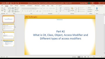 What is C#, Class, Object, Access Modifier and Different types of access modifiers Part# 2