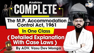 MP Accommodation Control Act 1961 in One Class | One Shot | StudyIQ Judiciary
