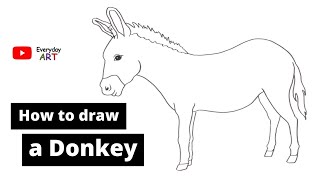 Art 024 - How to Draw a Donkey - Easy Tutorial and Simple Drawing 2021