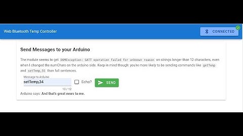 Vue talking web-bluetooth to arduino via BLE 4.0 module.