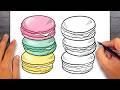 How to draw Macarons - Easy Drawing for Kids & Beginners