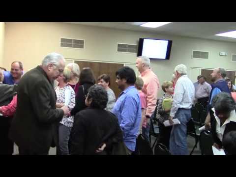 
      The crowd exits the room at the end of county cases
    