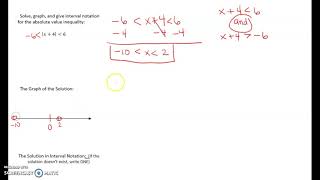 Solve Graph, Give Interval Notation for Abs Value Inequality Profile