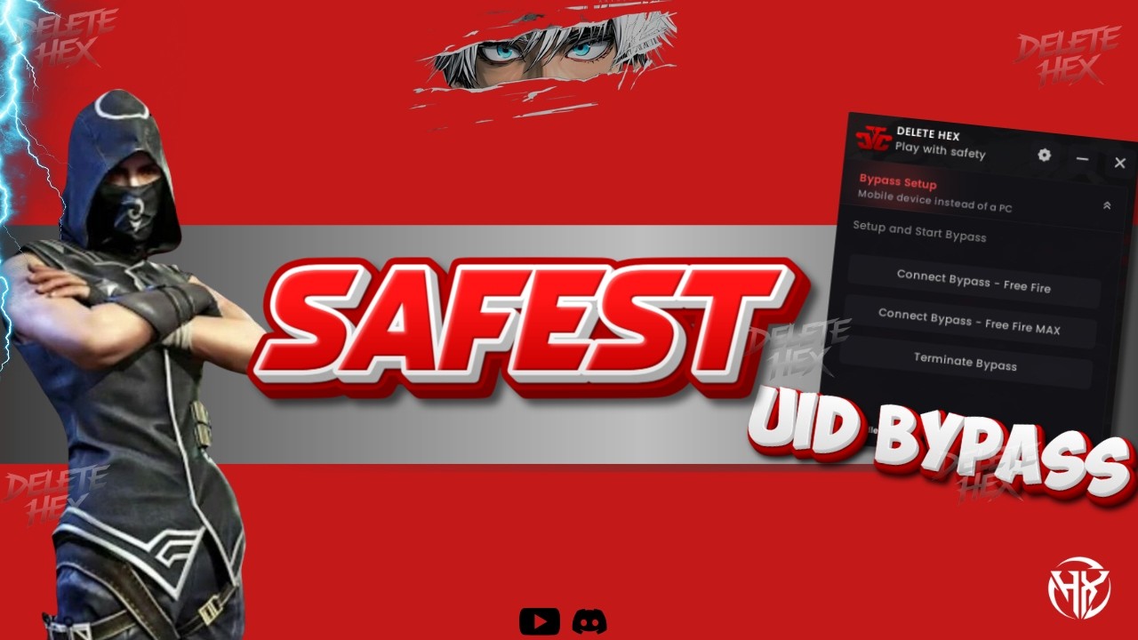 Uid Bypass | All Server Safe | Emulator Bypass | Free Fire | Free Bypass | DELETE HEX | 100% Safe