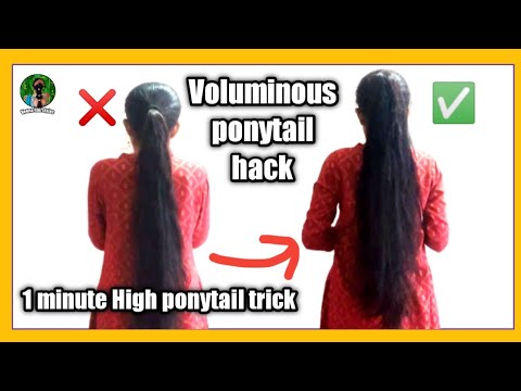 Quick trick for high ponytail hairstyle|voluminous ponytail hack|Try this new ponytail trick