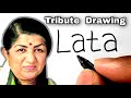 Tribute Drawing of Lata Mangeshkar | Turn Word LATA into Lata Mangeshkar Drawing