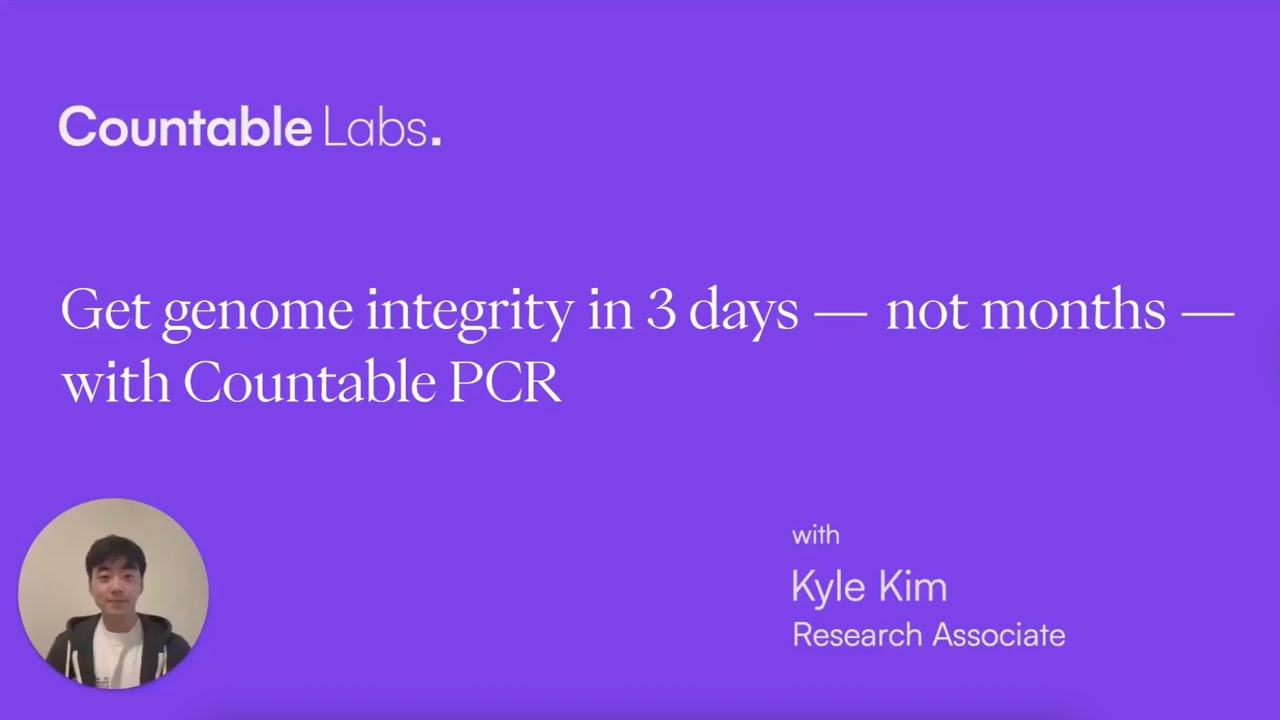 Countable Pcr Get genome integrity in 3 days - not months - with Countable PCR - YouTube