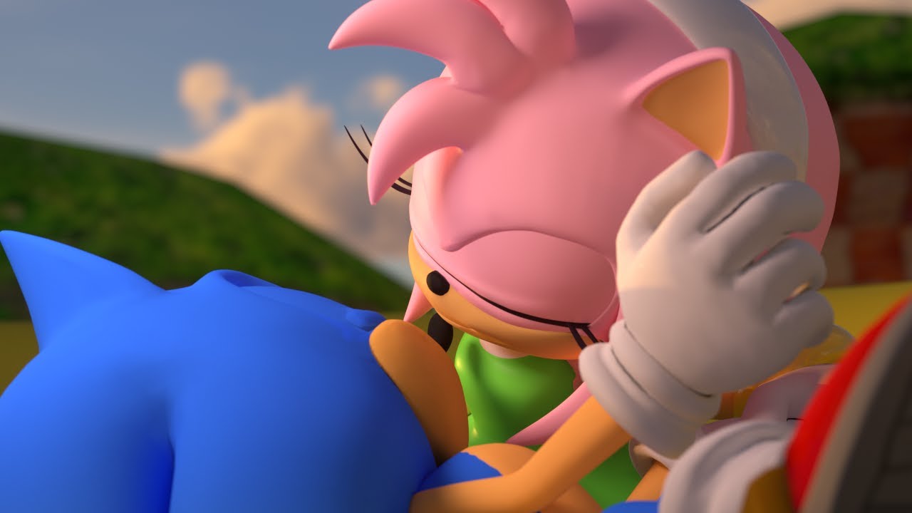 Sonic and amy kissing in bed