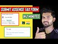 How to submit tax information form in google adsense  tax information youtube adsense  adsense tax