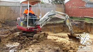 All Weather Mini Diggers - Tight Access Pool Excavation
