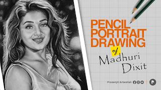 Madhuri Dixit Portrait Drawing | Madhuri Dixit Drawing | Drawing Madhuri Dixit | Prosenjit Artwallah screenshot 1