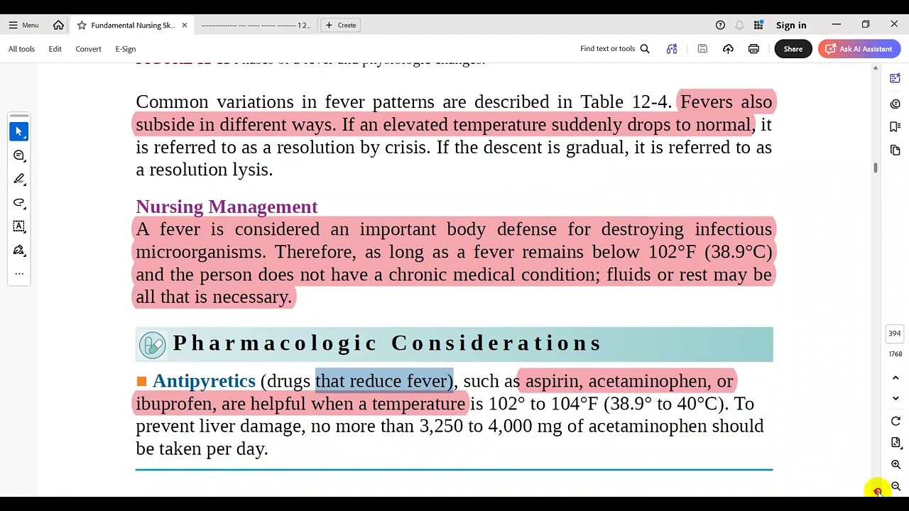 altered in body temperature