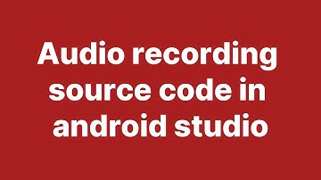 How to record audio in android studio using MediaRecorder class