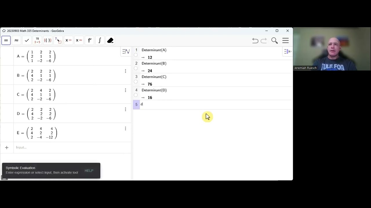 MATH 335 Week 5 Example 5 Elementary Row Operations Affect Determinants ...