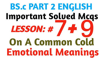 BS.c 2 English Important Mcqs Solved Ch#7&9|B.A/BS.c Online Exams||PU|Zain Abbas Naqvi|Must Watch