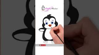 Speed Drawing a Penguin - Leigha Marina Nursery Rhymes #short #shorts