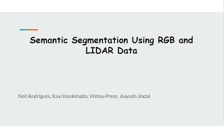 Semantic Segmentation Using RGB and LIDAR Data