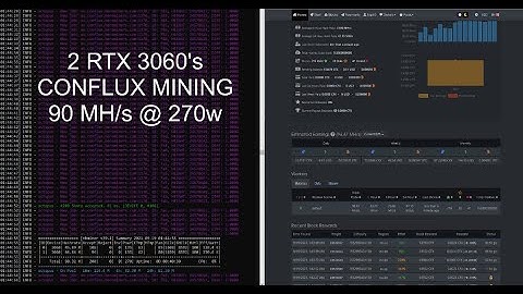 Conflux Mining 90 MH/s @ 270w w/ two RTX 3060