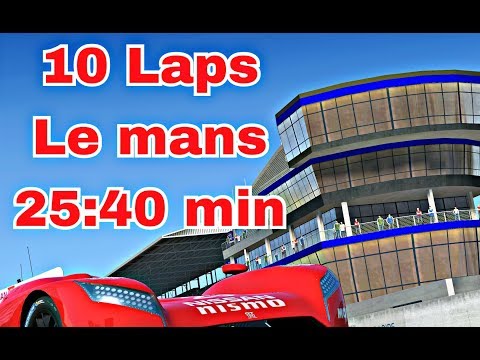 Lemans 10 Laps: 25:40 best Lap: 2:26,012 with cutting Nissan