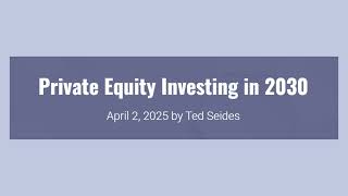 WTT: Private Equity Investing in 2030