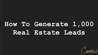 Real Estate Facebook Ads | 1,000 Leads Per Month | 2020