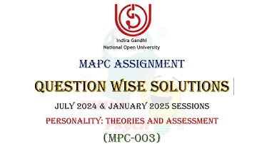 #ignou  MPC 003 Solved Assignment 2024 - 2025 | July 2024 & January 2025 | #ignousolvedassignment