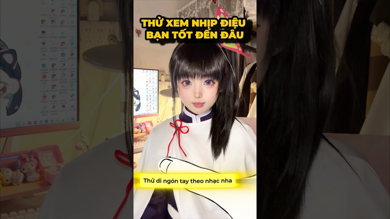Thử thách di chuyển ngón tay theo nhạc với Kanao🥹 #cosplay #shorts #minnacosplay
