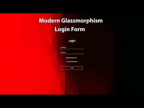 Modern Glassmorphism Login