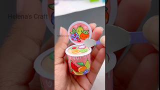 DIY miniature yogurt craft 😋 #shots #miniature #youtubeshorts #miniaturecrafts #craft #diy #love