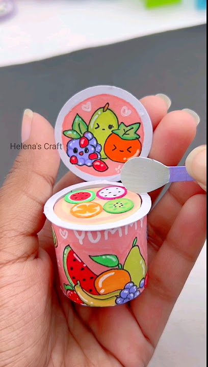 DIY miniature yogurt craft 😋 #shots #miniature #youtubeshorts #miniaturecrafts #craft #diy #love