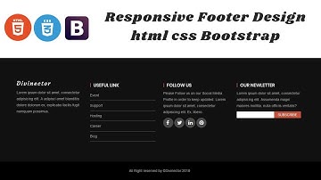 How to Design Responsive Footer with HTML CSS and Bootstrap | Footer Design HTML CSS