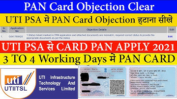 UTI PSA Portal में PAN Card Objection हटाना सीखें 2021//PAN Card Objection Clear 2021